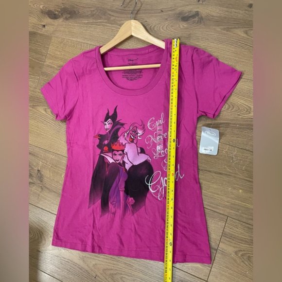 BNWT Disney Store Villains “Evil Never Looked So Logo” T-Shirt Sparkly Purple L - Picture 2 of 7